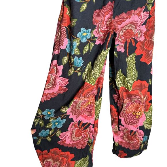 FARM RIO Colorful Floral One Piece Jumpsuit Women's Size Small Linen Blend FLAW - Picture 5 of 14